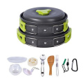 Durable 12 Pcs Compact Cooking Camping Cookware Mess Kit, Portable Backpacking Gear Outdoors Hiking Cooking Cookset Set